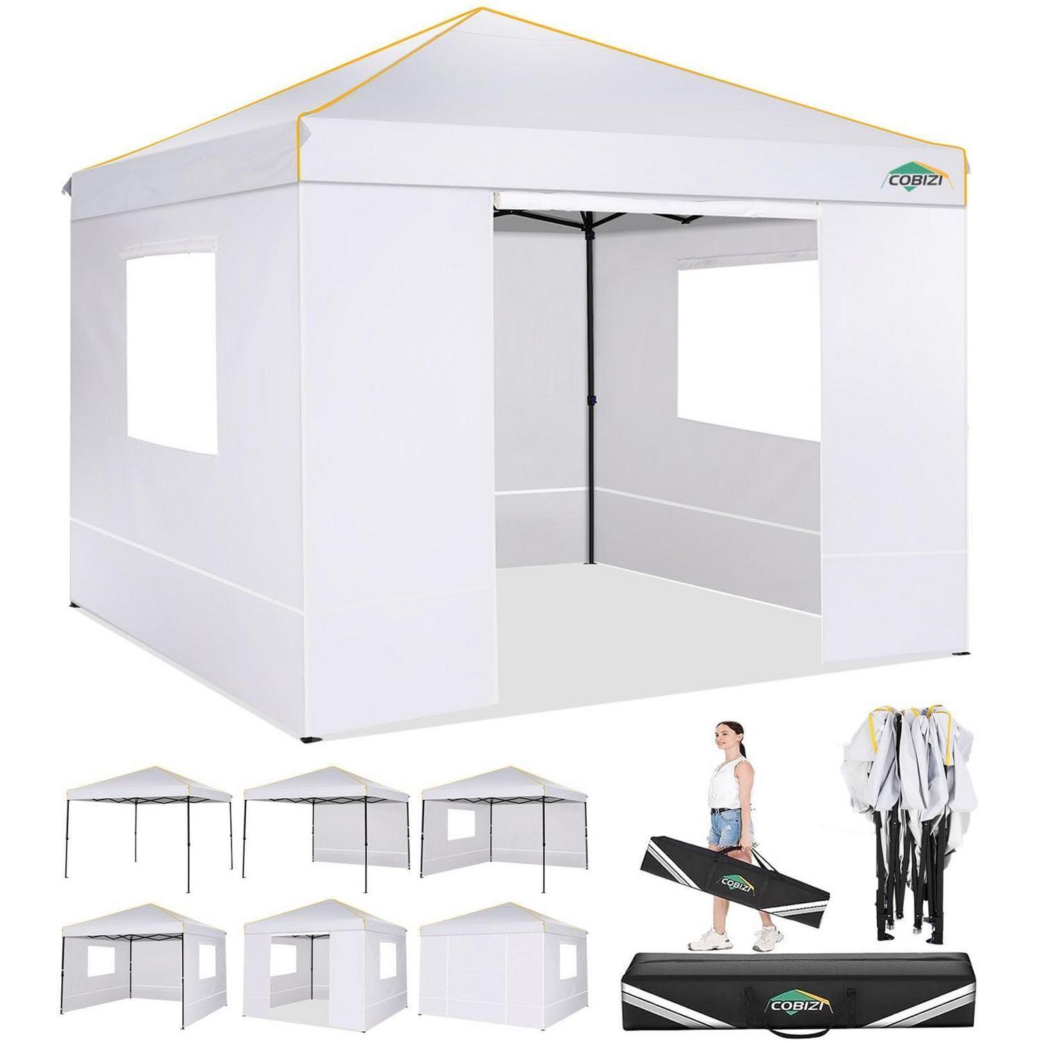 Faltpavillon 3x3m Wasserdicht Mit 4 Seitenteilen, Uv-schutz 50+, Weiß
