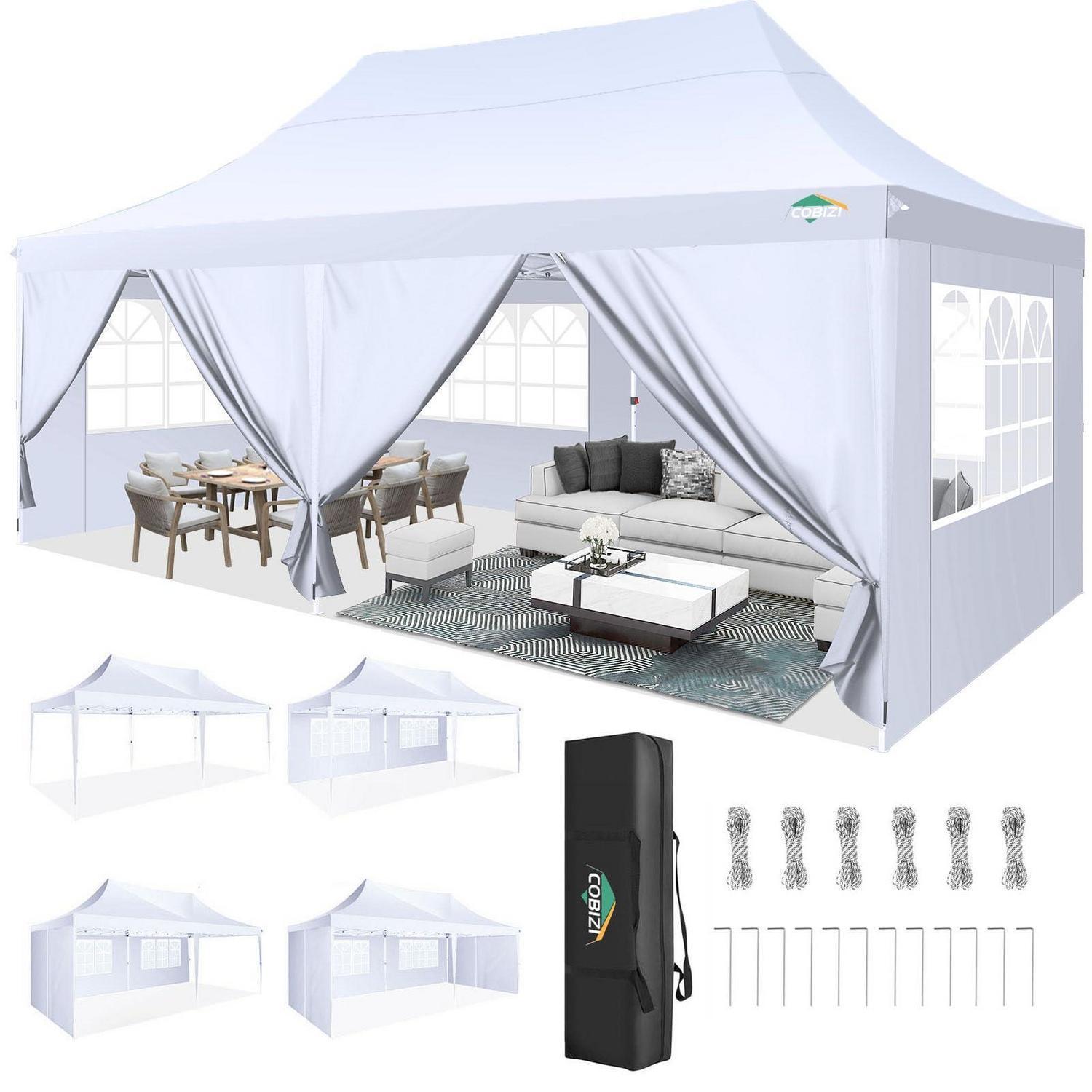 Faltpavillon 3x6m Wasserdicht Mit 6 Seitenwänden Uv-schutz 50+ Stabil