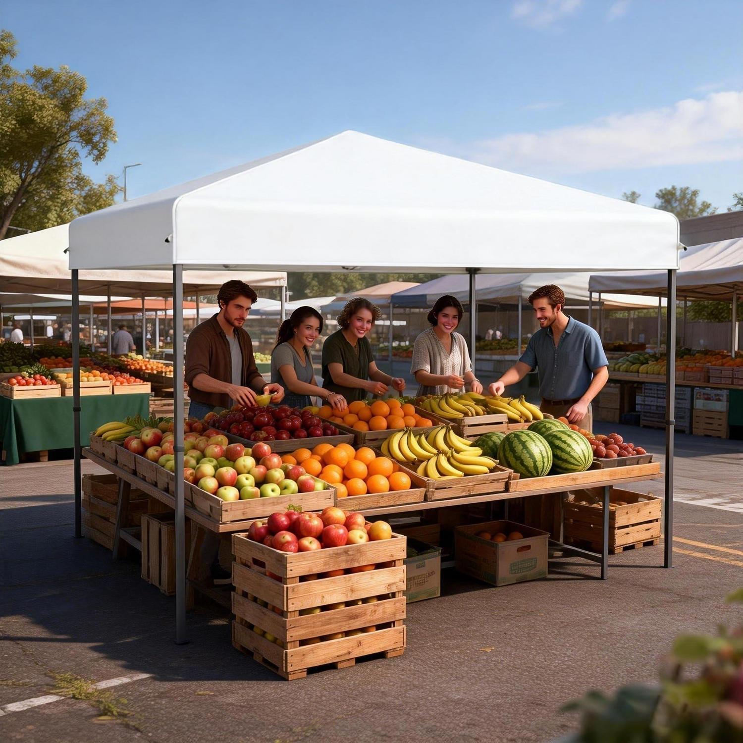 Faltpavillon 3x3m Wasserdicht Höhenverstellbar Mit Tragetasche Weiß