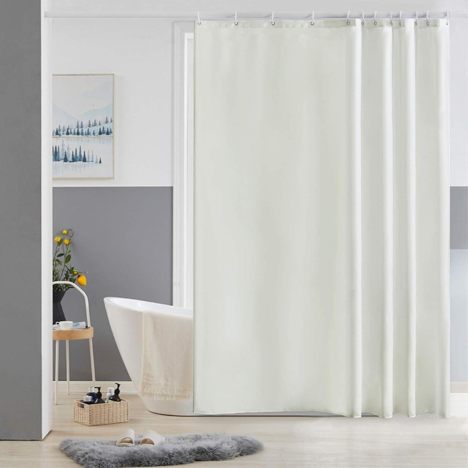 Duschvorhang Beige 180x180 Cm, Polyester, Wasserabweisend, Antischimmel, Waschbar, Inkl. 12 Haken