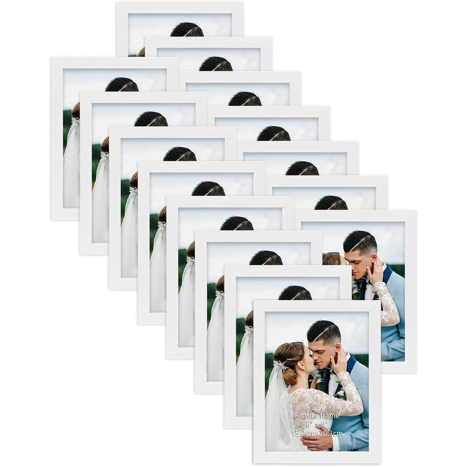 15er Set Bilderrahmen 15x20 Cm Weiß, Mdf Fotorahmen Für Wand & Tisch
