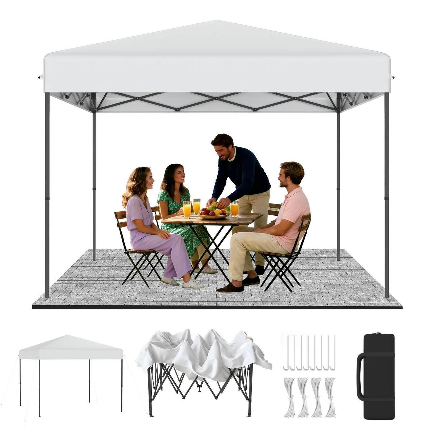 Pop-up Pavillon 3x3m Mit One-touch Lift, Faltpavillon Höhenverstellbar, Partyzelt Mit Tragetasche