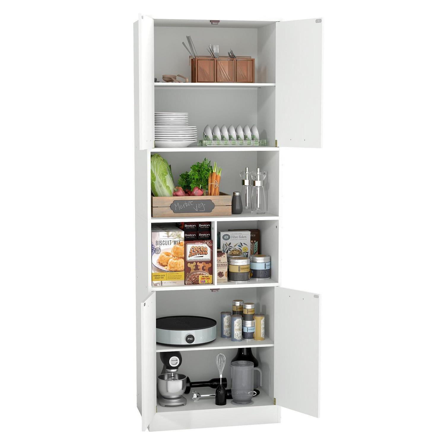 Küchenschrank 60 Cm Breit Weiß Mit Türen, Hochschrank Für Speisekammer & Küche