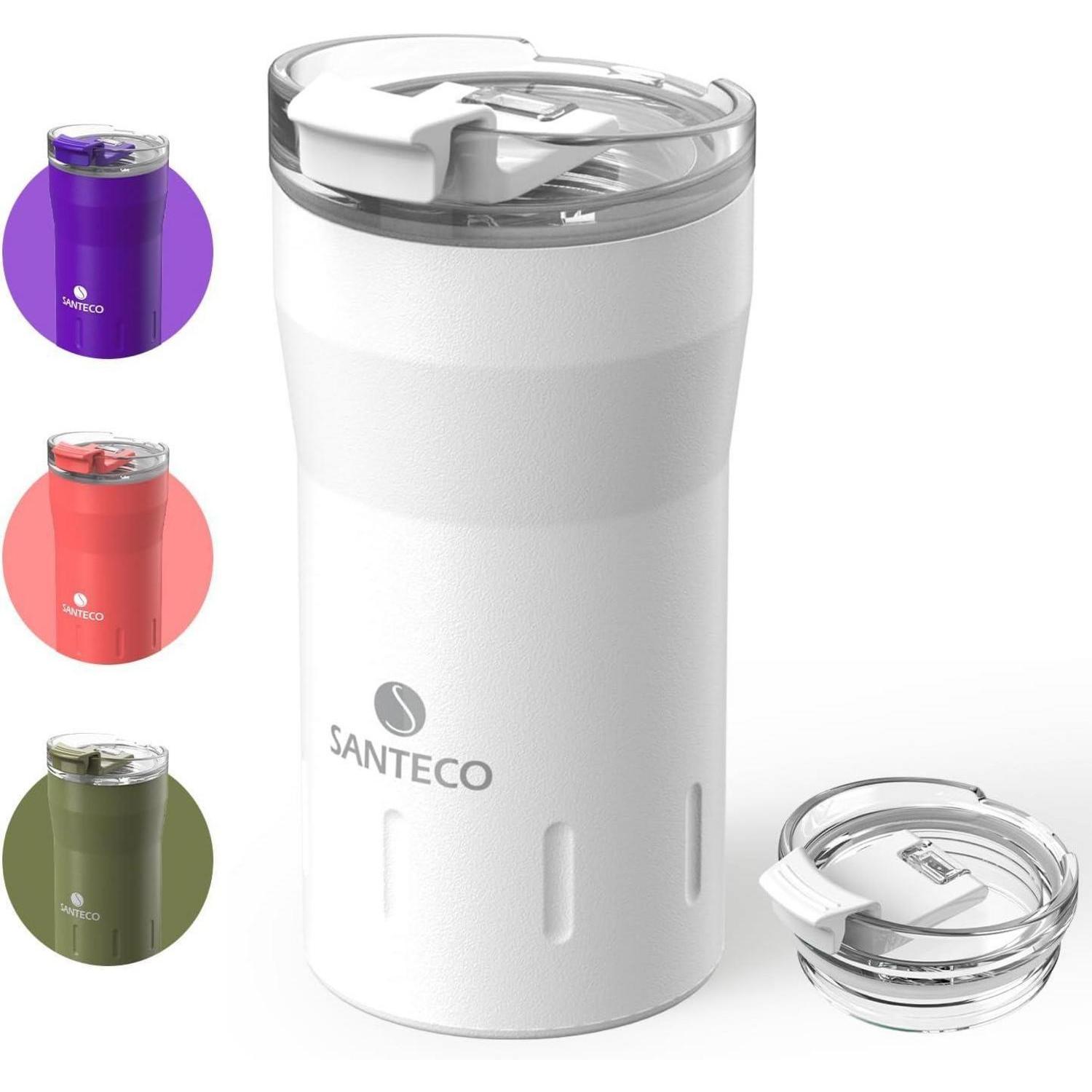 Thermobecher 350ml Edelstahl Doppelwandig Isoliert 6h Heiß/kalt Auslaufsicher Bpa-frei Transparent Deckel