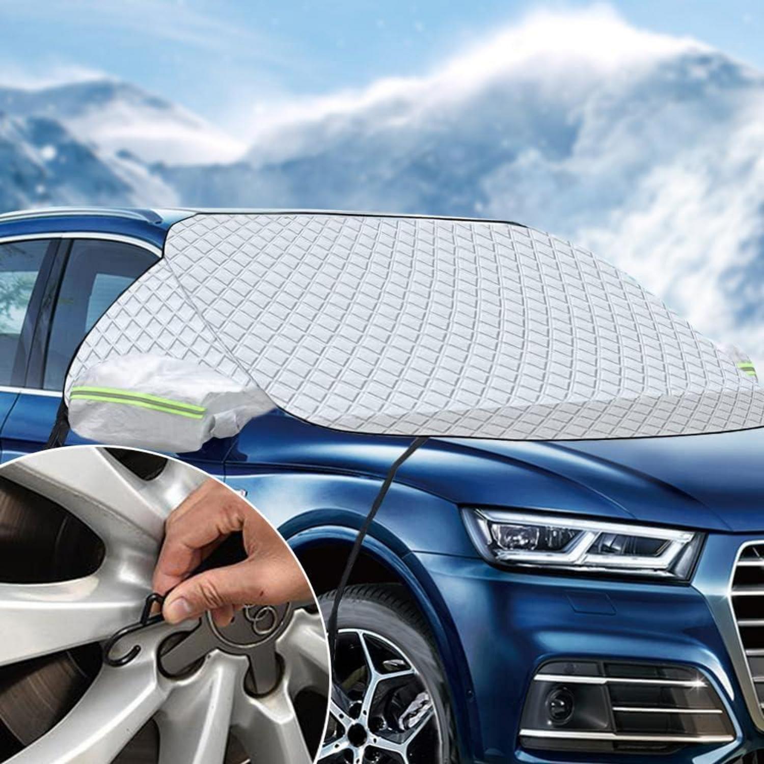 Auto Frontscheibenabdeckung 230x152cm, Uv-schutz, Frostschutz, Mit Reflektoren