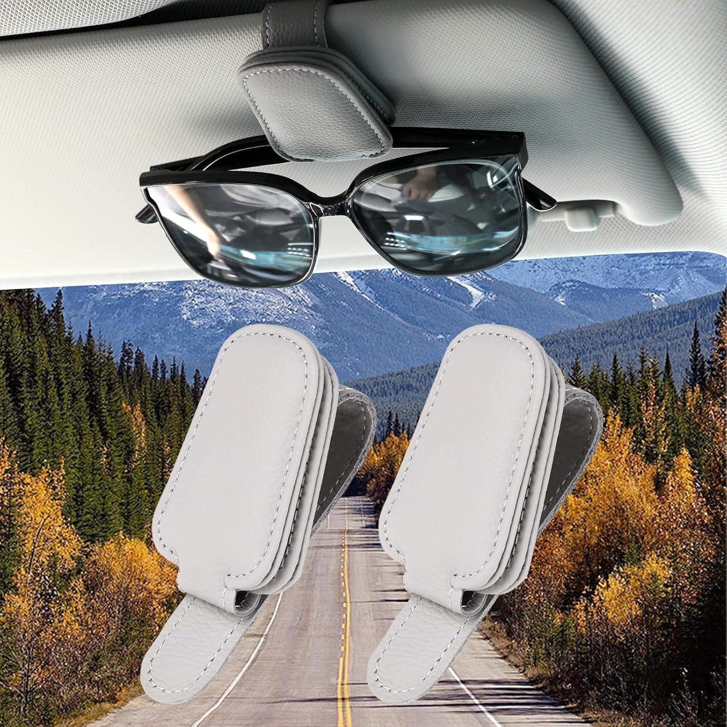 Sonnenbrillenhalter Für Auto, 2er-pack Leder, Magnetisch, Für Sonnenblende