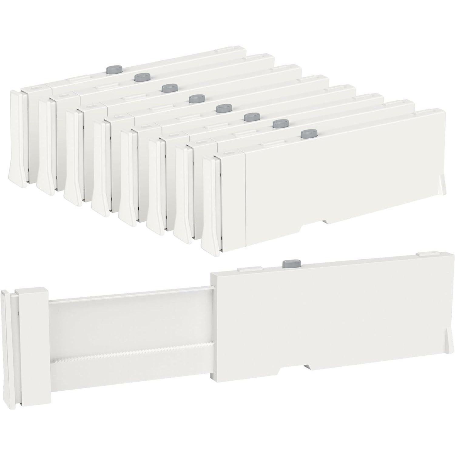 8er Set Schubladenteiler Verstellbar 10cm Hoch 28-43cm Aus Kunststoff