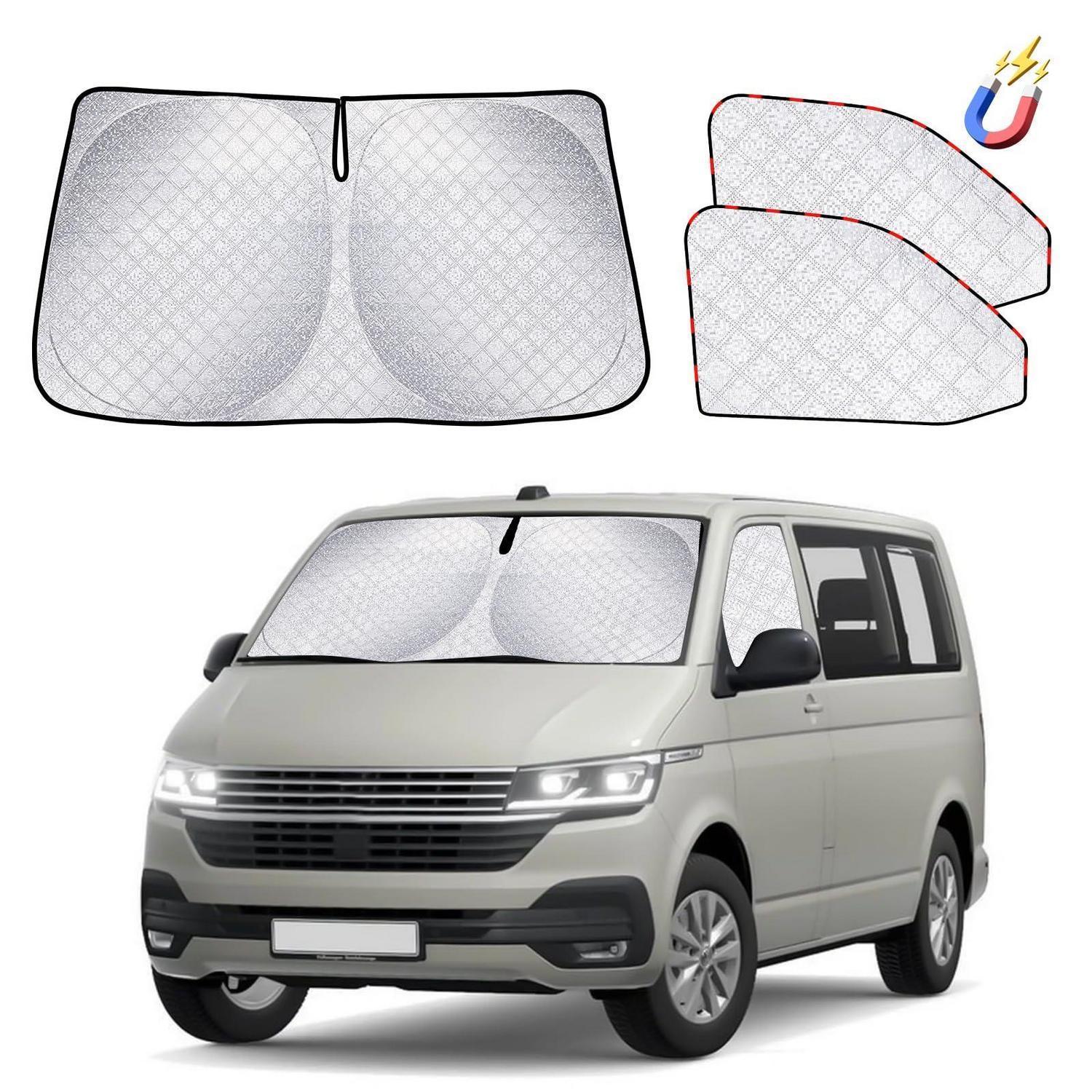 Sonnenschutz Auto Frontscheibe Für Vw T5 T6, 3-teilig, Thermomatte Fahrerhaus, Uv-schutz, Faltbar
