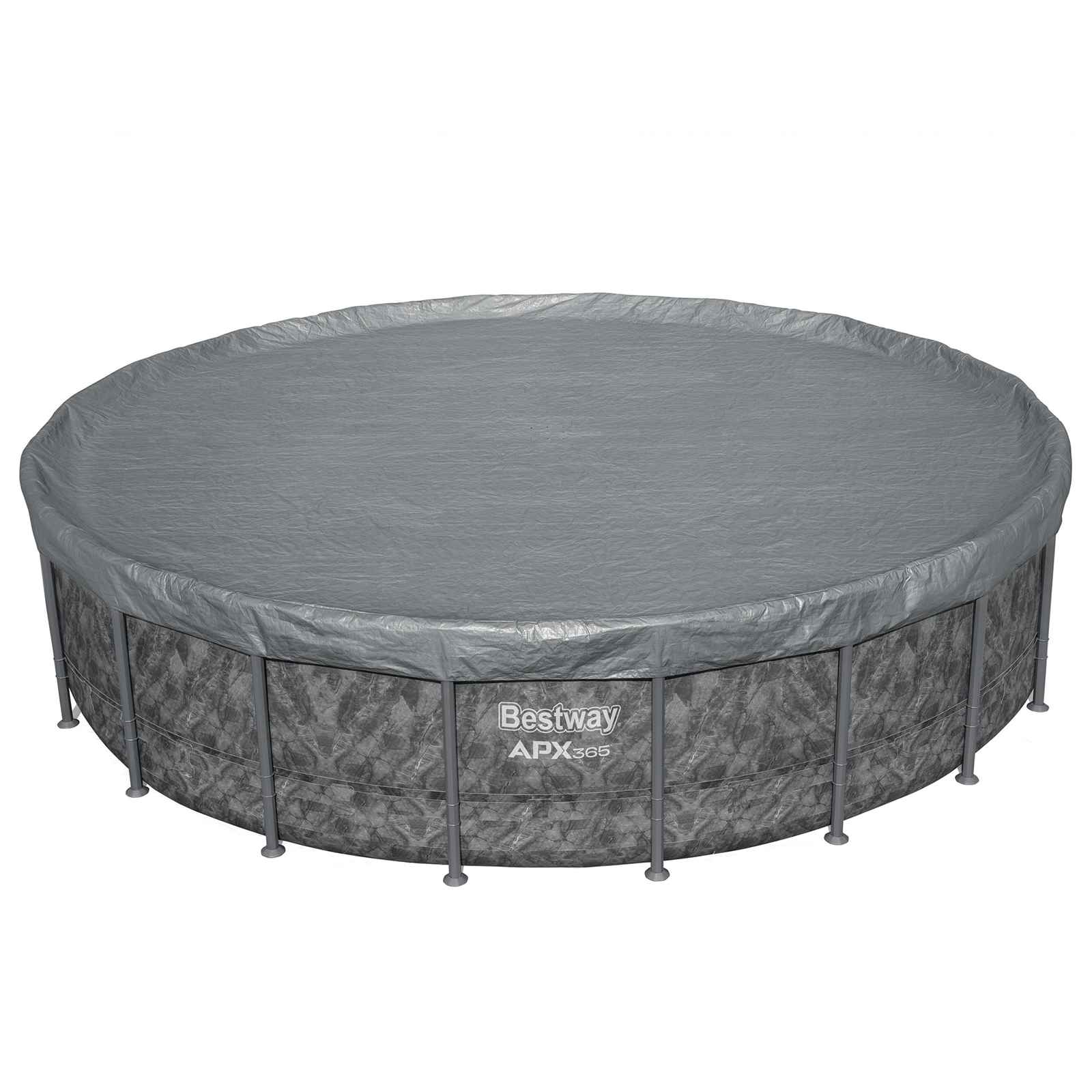Maison Exclusive - Poolabdeckung Ø6,1 M Rund Polyester Grau