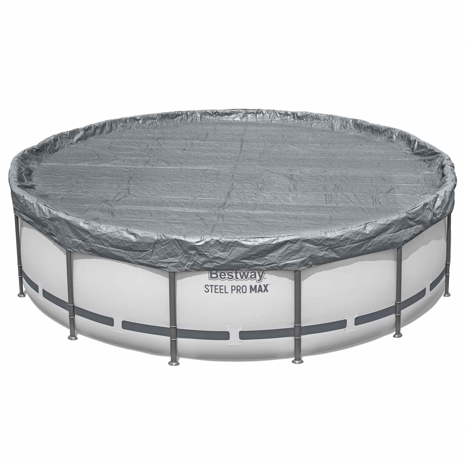 Maison Exclusive - Poolabdeckung Ø4,57 M Rund Polyester Grau