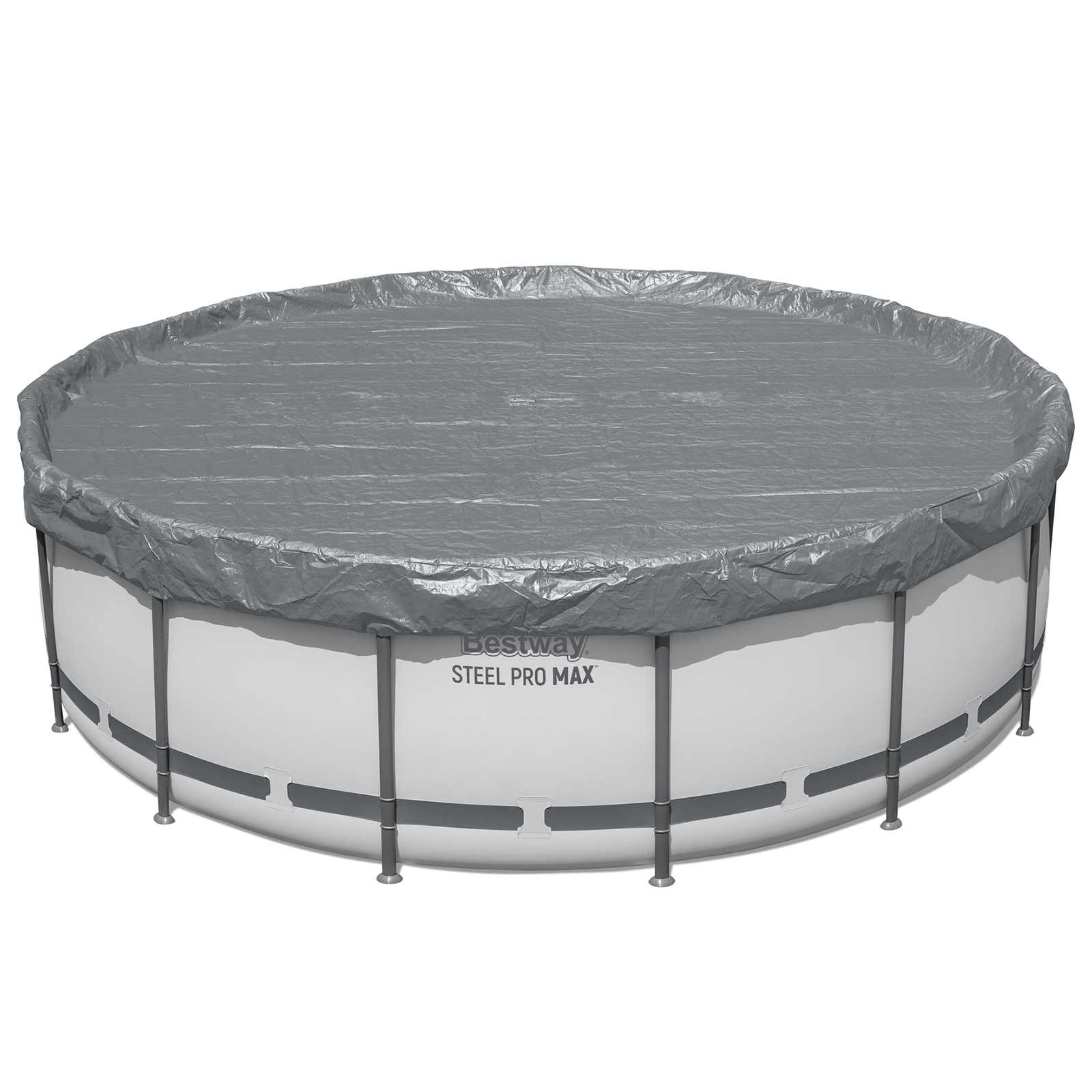 Maison Exclusive - Poolabdeckung Ø4,27 M Rund Polyester Grau