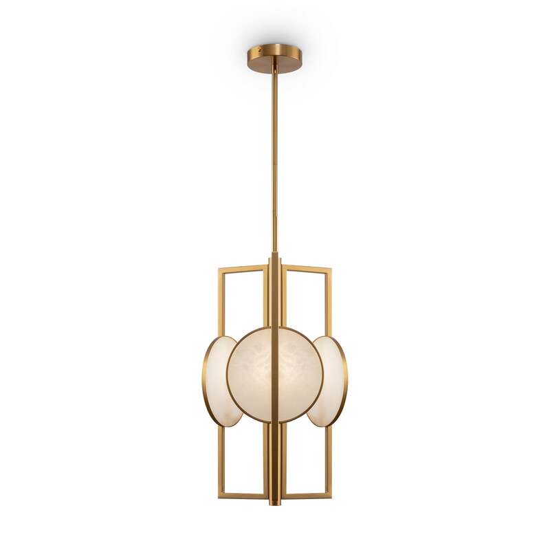 [gebraucht] B-ware Maytoni Hängeleuchte Pendelleuchte Gold 3-flammig Dimmbar Leuchte 51cm Ø30,5cm