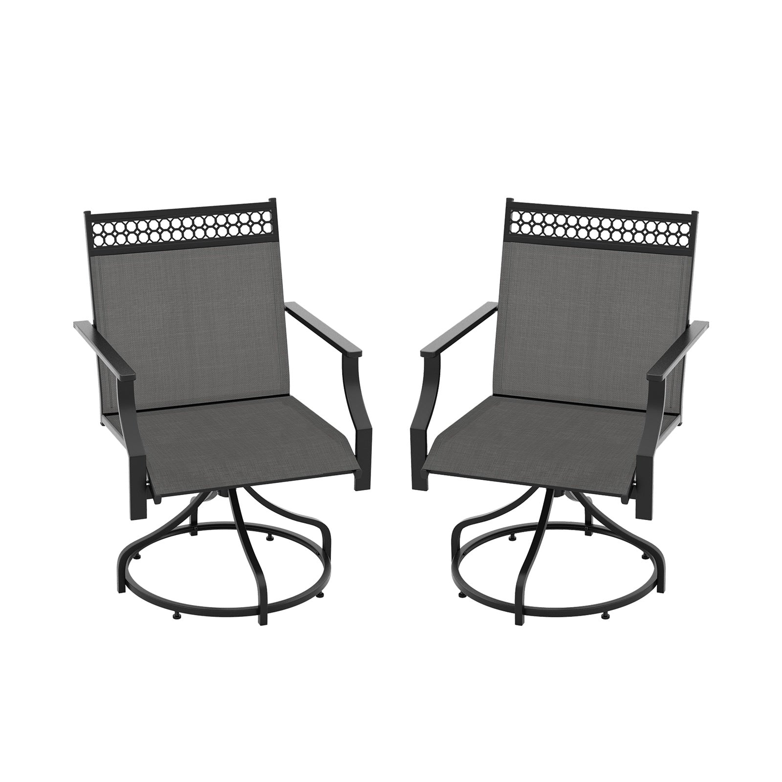 Drehbare Terrassenstühle, 2er-set, Schnelltrocknend, Grau