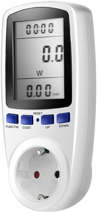 Energiezähler，stromverbrauchsanzeige，verbrauchsanalysator，stromrechnungsrechner Mit Steckdose，präziser Energieverbrauchsmesser，weiß