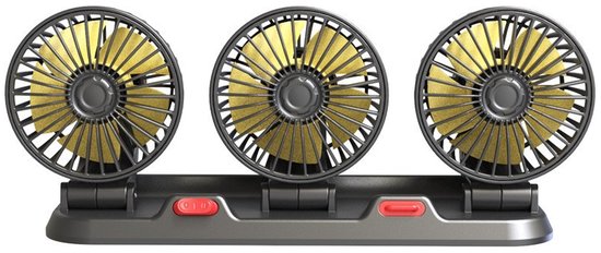 Dreiflügeliger Autolüfter, 360° Drehbar, Für Die Rücksitze, 12 V, 2 Geschwindigkeitsstufen, Für Pkw, Lkw Und Suv