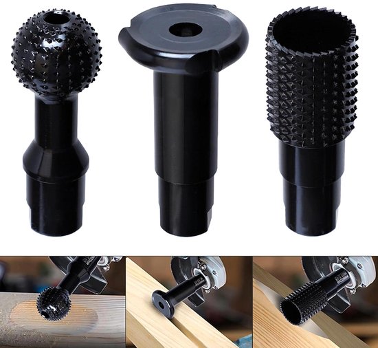 Allecto Plus – Kugelfräser-holzschnitzzubehör M14 Frässcheibe Holzfräser Schleifscheiben 115/125 Mm 3-in-1 Holzschnitzset