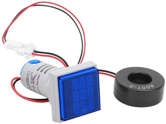 Digitales Voltmeter – Strommesser – Elektrische Messungen – Multifunktionsdisplay – Wechselstrom 60–500 V – Blau