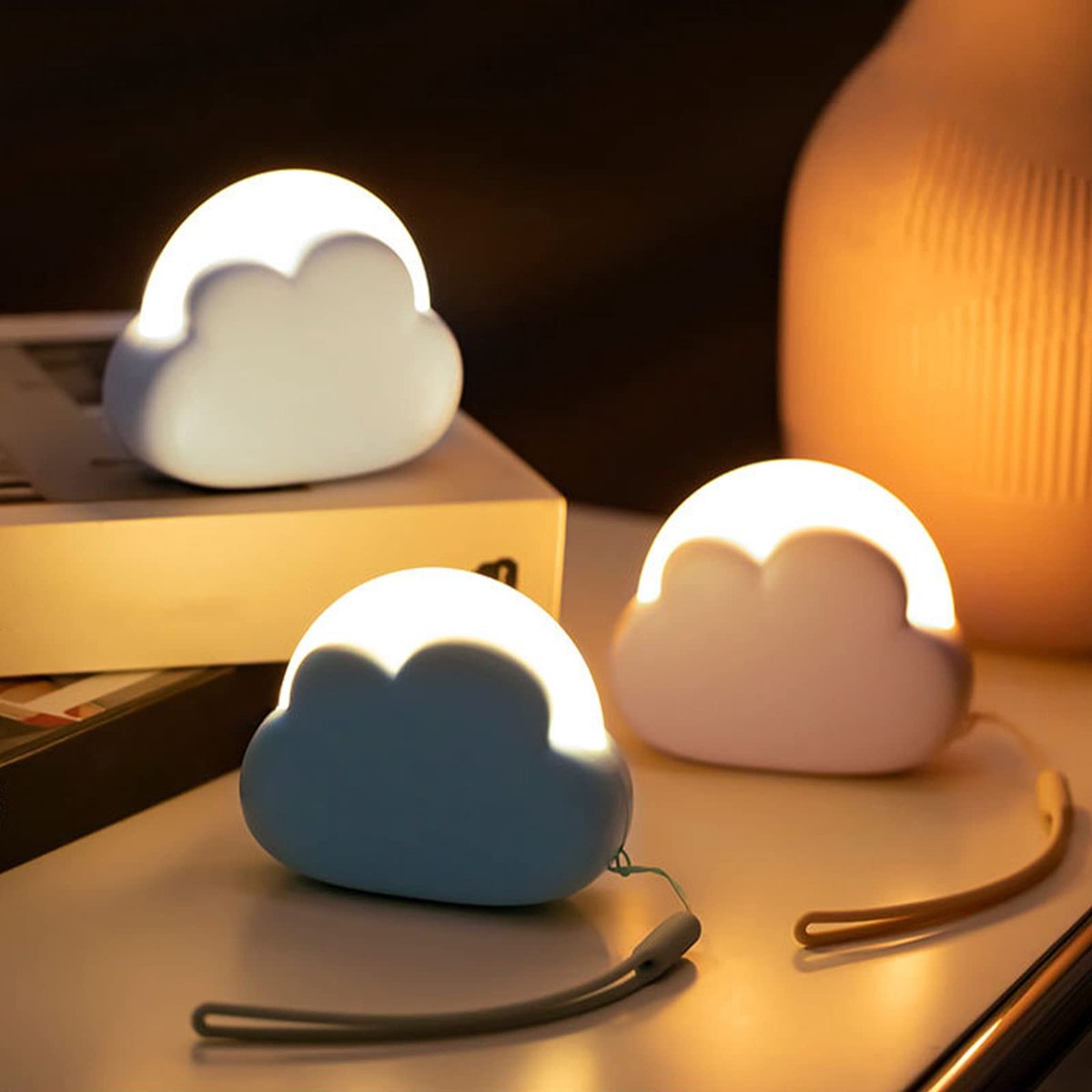 Stück – Led-wolken-nachtlicht – Dimmbar – Sanftes Licht Zum Schutz Der Augen – Tragbar – Usb-aufladbares Nachtlicht – Geeignet Für Schlafzimmer, Kinderzimmer Und Babyzimmer – Weiß