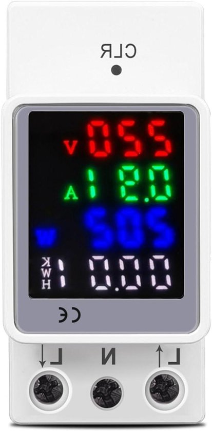 Stromverbrauchsmesser – Energiemonitor – Leistungsmessung – 4-in-1-funktion – Wechselstrom 160–275 V – Schwarz