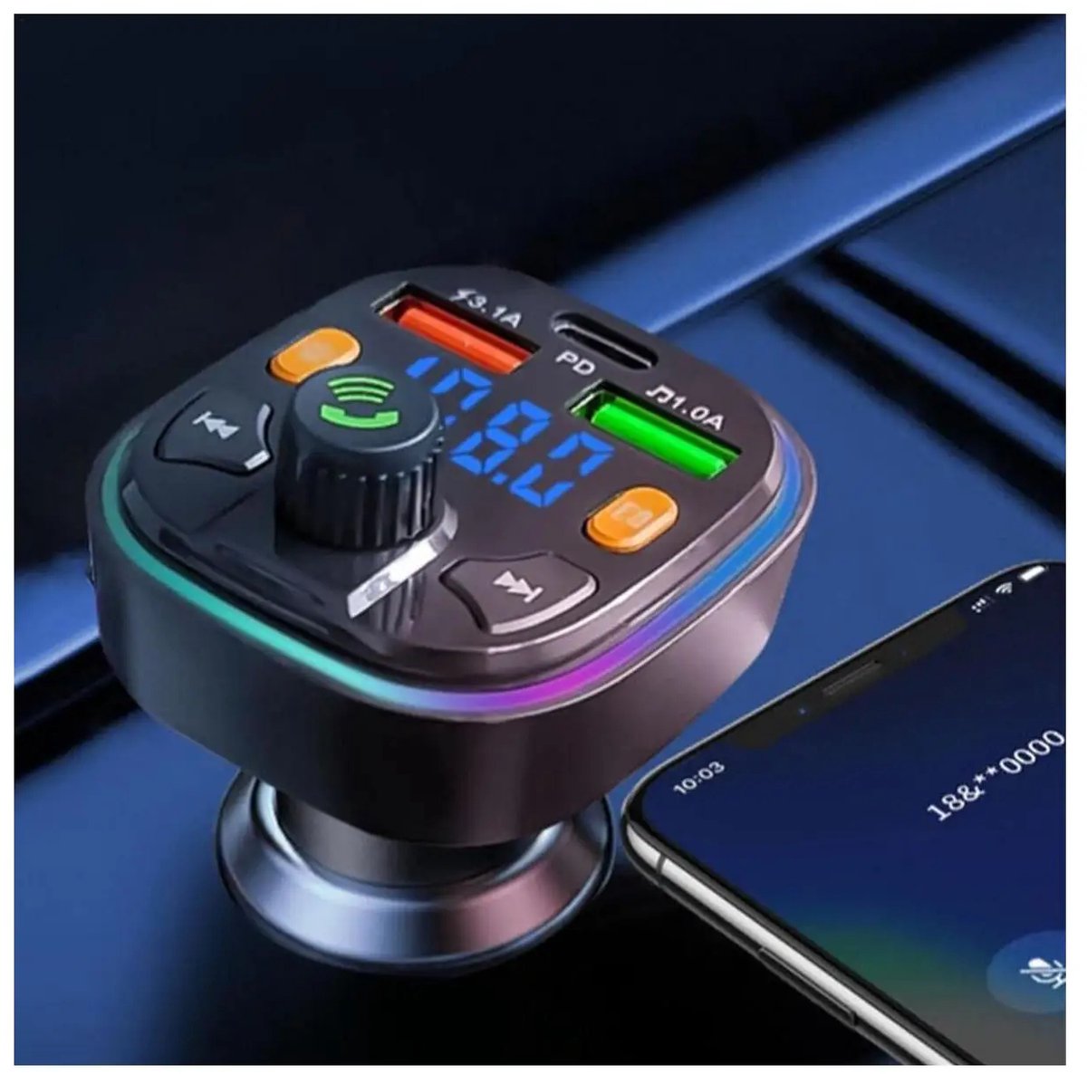 Fm-transmitter Fürs Auto – Usb-c-ladegerät 22,5 W – Kfz-kit – Usb-a – Sd-kartenleser – Bluetooth 5.3 – Modell 2025