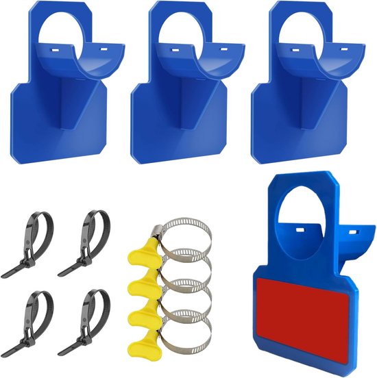 4 Blaue, Knickfeste Kunststoff-poolschlauchhalter (30-37 Mm)