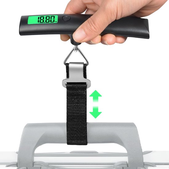 Digitale Gepäckwaage Mit Haken, Gepäckwaage Und Angelwaage Für Komfortables Reisen, Gewicht Bis Zu 50 Kg (schwarz)