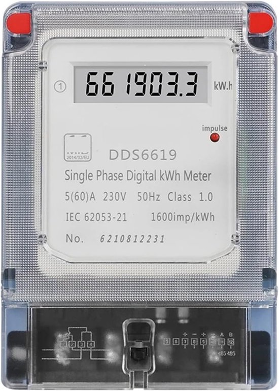 Einphasiger Din-schienen-kwh-zähler – 220 V, 60 A, 50 Hz