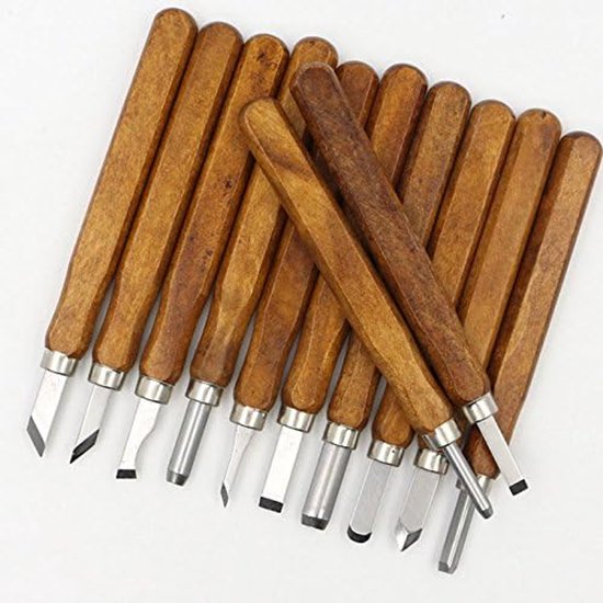 12-teiliges Stechbeitel-set – Linolschnitt-set – Holzschnitzwerkzeuge Aus Holz Und Edelstahl