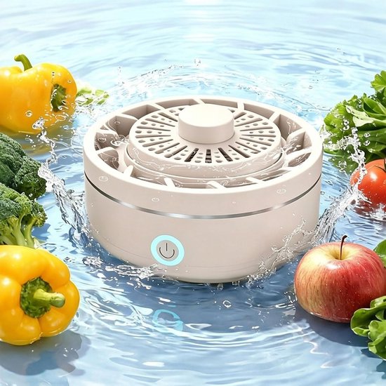 Obst- Und Gemüsewaschgerät，tragbares Reinigungsgerät Für Frische Produkte，per Usb Aufladbarer Lebensmittelreiniger Für Die Spüle，2400 Mah (weiß)