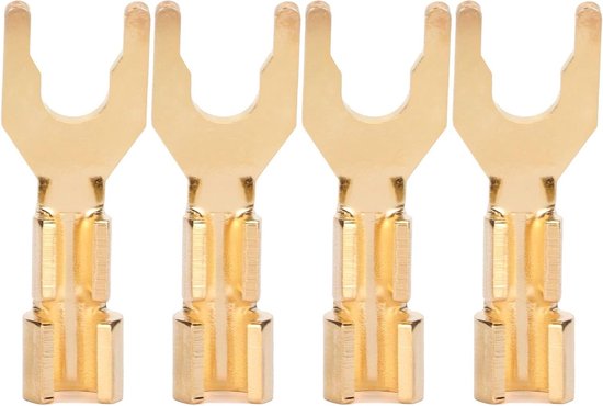 Y-flachstecker，5 Mm Gewindedurchmesser，vergoldetes Reinkupfer-leitermaterial，4er-set