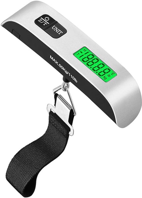 Elektronische Gepäckwaage, Hängegepäckwaage Mit Temperatursensor, Tragbare Kofferwaage Mit Lcd-anzeige, Maximale Tragkraft 110 Lbs.