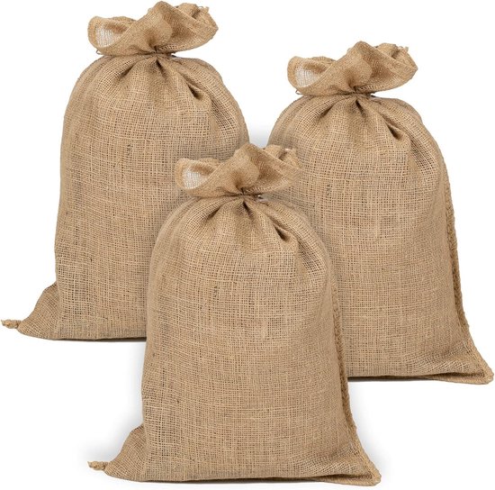 3-teiliges Set Jutesäcke – Geeignet Für Gartenarbeit, Aufbewahrung Von Kartoffeln, Nüssen, Trockengemüse Usw. – 60 X 100 Cm