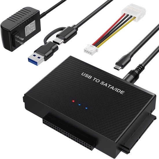 Ide-usb-adapter Für 2,5- Und 3,5-zoll-hdds/ssds – Usb 3.0 Mit 12-v-2-a-netzteil