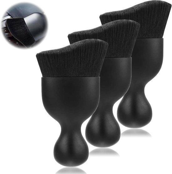 Set Mit 3 Weichen Autoinnenreinigungsbürsten Mit Ergonomischem Griff – Für Lüftungsschlitze, Armaturenbrett Und Ritzen