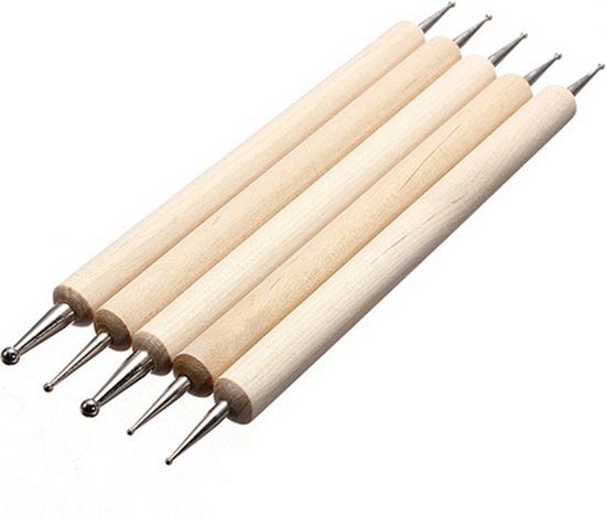 5-teiliges Set – Tonwerkzeuge – Prägestift Mit Kugel – Verschiedene Größen – Doppelseitiger Prägestift/punktierstift – Für Handarbeit
