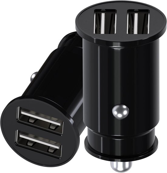 2er-pack Mini-doppel-usb-autoladegerät Schwarz，universeller 2-port-usb-autoadapter Für Smartphones，tablets Und Navigationsgeräte
