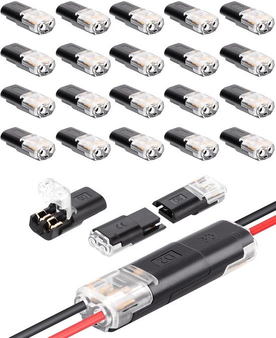 Wasserdichter Kfz-kabelstecker, 2-polig – 20 Stück Schnell-steckverbinder Für 12 V