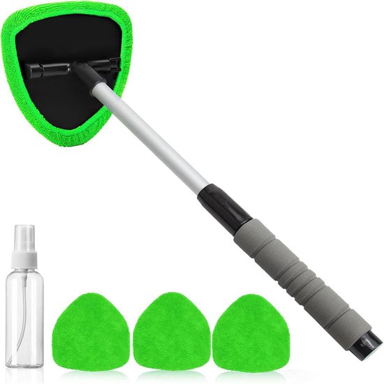 Scheibenwaschflüssigkeit, 4 Wiederverwendbare Und Waschbare Mikrofaser-reinigungspads Und Ein Wischersatz Mit Einziehbarem Griff.