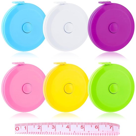 6-teiliges Maßband, Schneidermaßband, Einziehbares Maßband, Kleine Näharbeit, Bandgröße