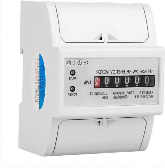 Energiezähler - 220 V Einphasiger Digitaler Stromzähler Auf Din-schiene 2-zeilig 4p (15 (60) A)
