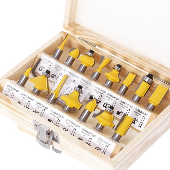 Orivio – Set Mit 15 Fräsern, 8 Mm, Für Anfänger In Der Holzbearbeitung, Inklusive Aufbewahrungsbox, Industriequalität