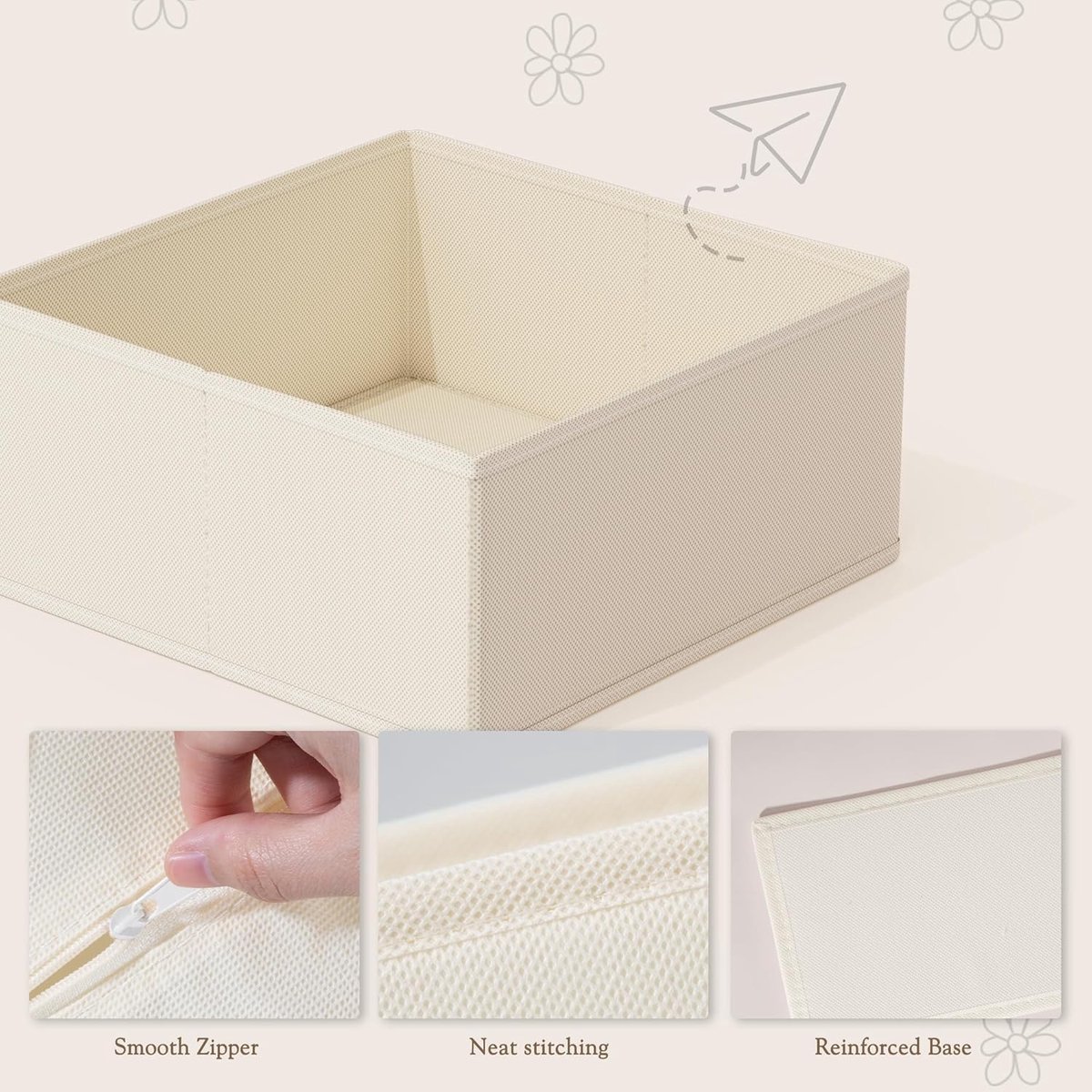 Schubladen-organizer-set Für Babykleidung – Faltbare Aufbewahrungsboxen Für Unterwäsche Und Socken – Beige – 4 X 14 X 12 Cm + 2 X 28 X 14 X 12 Cm + 2 X 28 X 28 X 12 Cm
