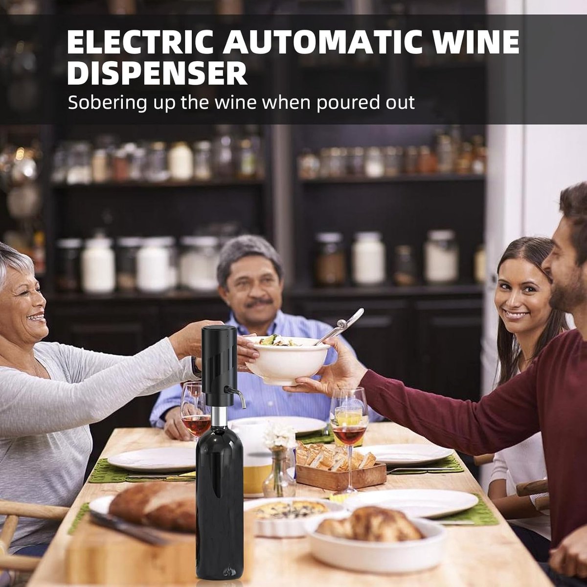 Elektrischer Weinbelüfter – Automatischer Weindekanter Und -spender – Usb-aufladbar – Für Weinliebhaber – Schwarzes Abs – 1 Stück