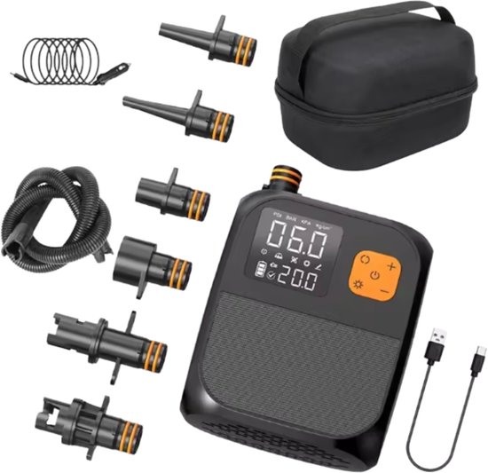 Elevatecommerce，elektrische Sup-luftpumpe 25 Psi Mit Lcd-display Und Automatischer Abschaltung，12-v-kompressor Mit Aufbewahrungstasche