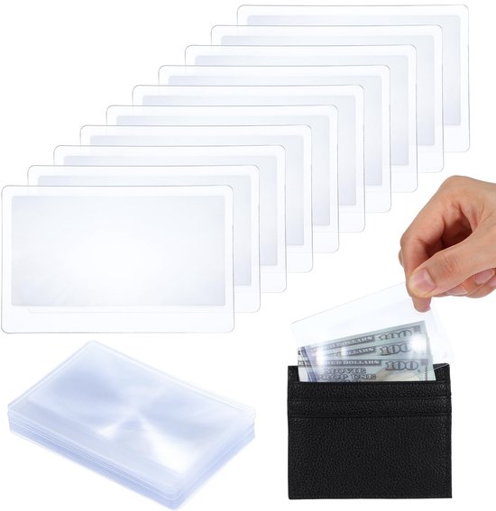 Brenzoos – Vergrößerungsglas, 3-fache Vergrößerung – 20 Stück – Pvc – Taschenformat – Transparent – Ideal Zum Lesen Und Für Hobbys – Lupe