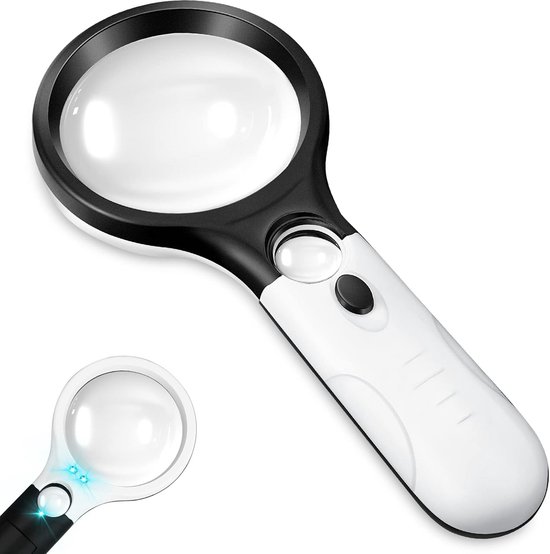 Leselupe Mit Licht – Doppelte Leselupe – Detailliertes Lesen – Doppelte Hd-linse – 9 Cm Linse – Transparent