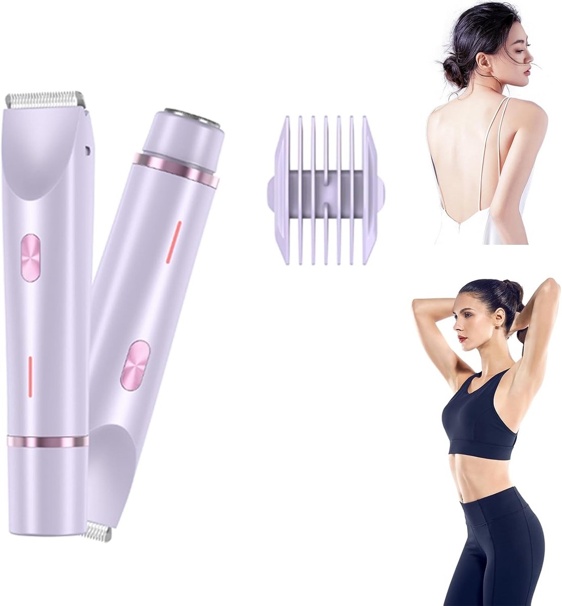 2-in-1 Damenrasierer – Elektrorasierer – Wasserdicht – Epilierer – Bikini-trimmer – Trimmer Für Frauen – Lila