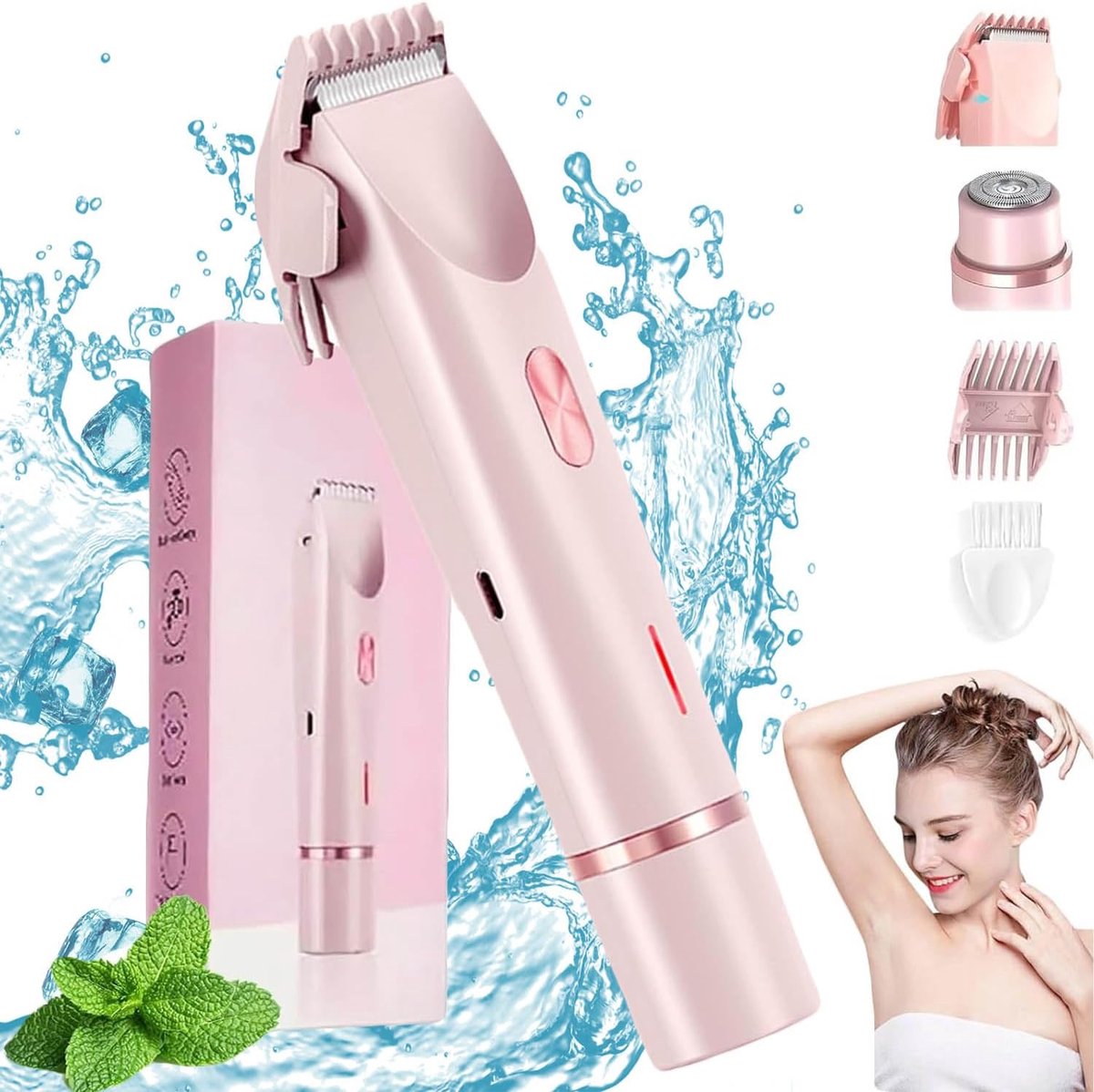 3-in-1 Damenrasierer – Elektrorasierer – Wasserdicht – Epilierer – Bikini-trimmer – Glattrasierer – Trimmer Für Frauen