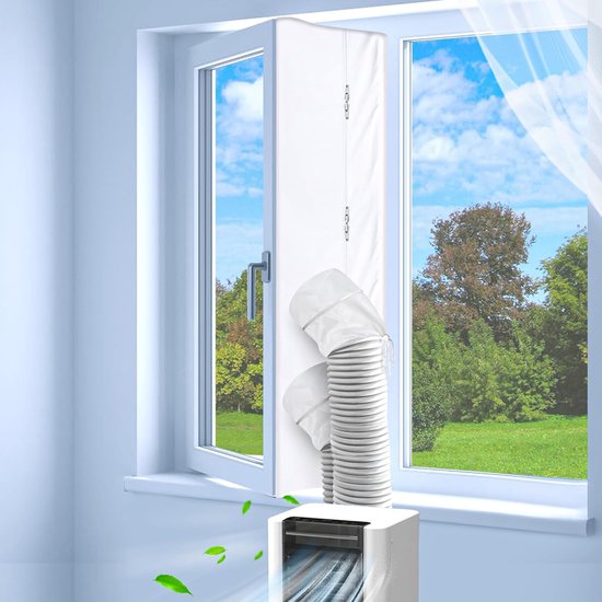 400 Cm Fensterdichtungsset Für Klimaanlagen – Doppelloch – Mit Reißverschluss