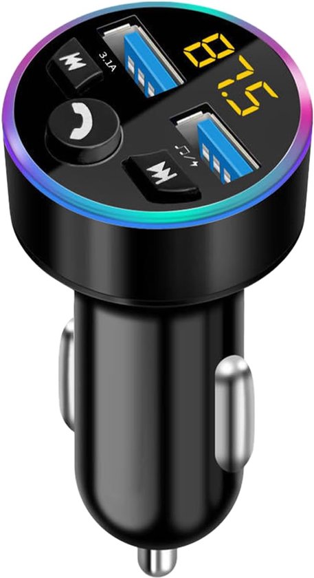 M Bluetooth-transmitter，bluetooth 5.0-adapter，mp3-player，fm-transmitter Aus Metall，mit Zwei Usb-anschlüssen Für Mobiltelefone，zigarettenanzünder